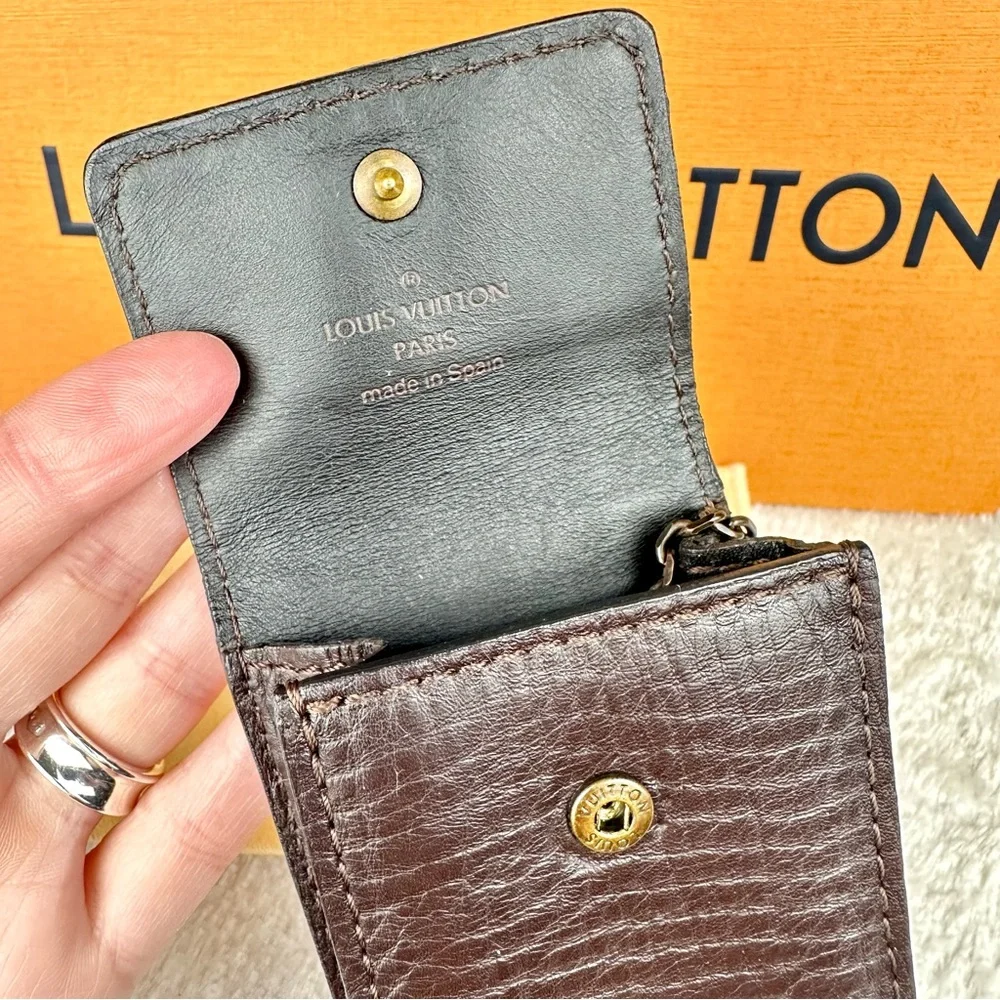 Louis Vuitton brown soft leather card ID holder keychain pouch - Picture 5 of 14